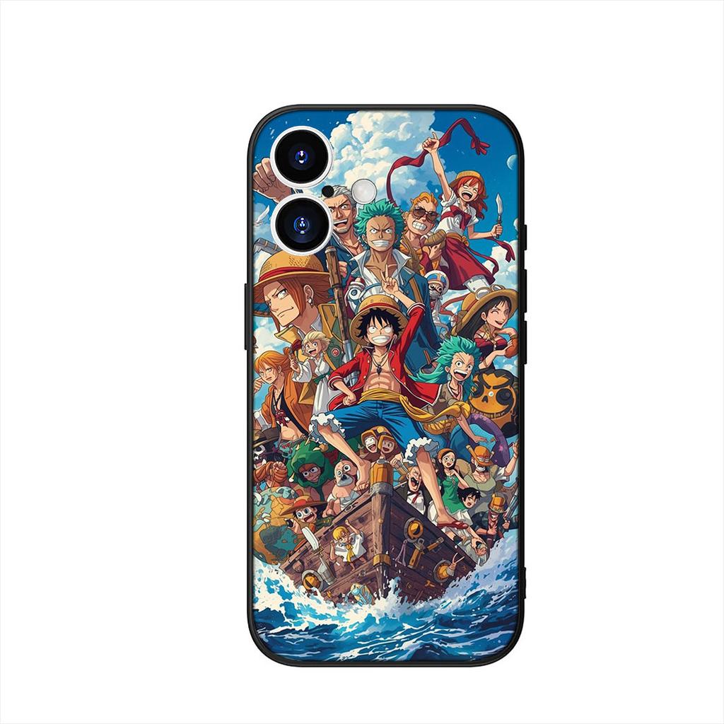 One Ace Pieces Luffy Zoro Phone Cover Case for Apple iPhone 16 15 14 Plus 13 12 Mini 17 Pro Max + 16E Air 16+ ProMax Casing