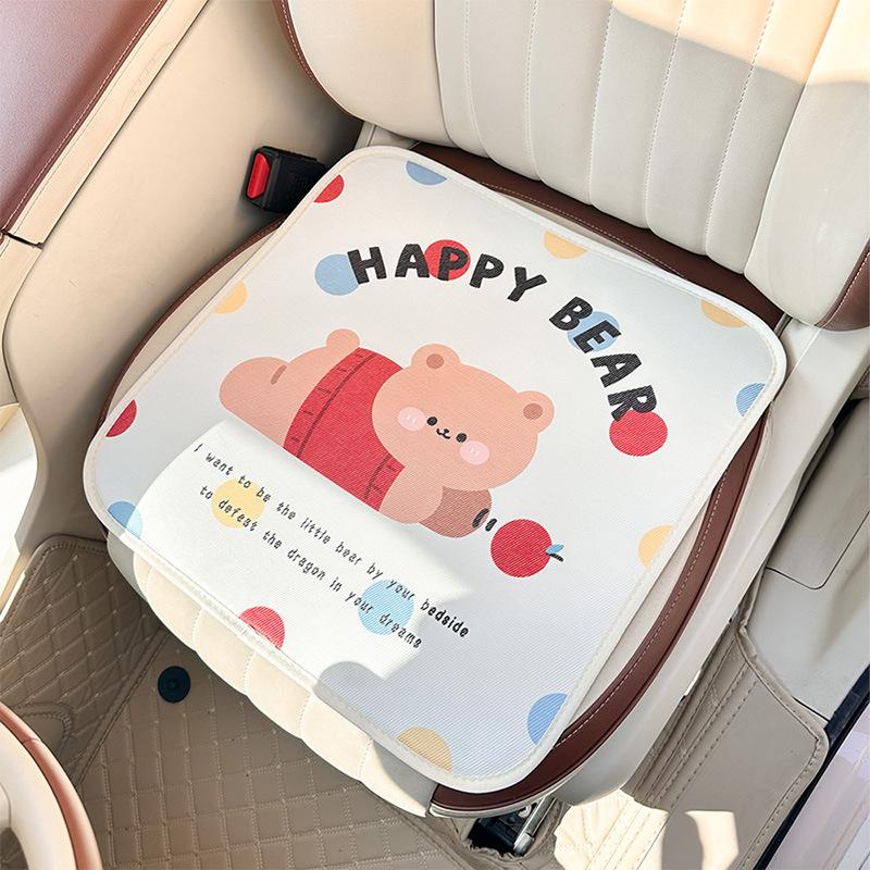 Car Seat Cushion Summer Honeycomb Breathable Ice Silk Non-slip Comfortable Car Seat Cushion Cute Bear Four Seasons Universal