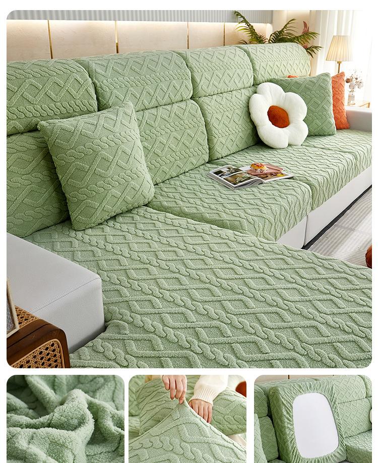 Thicken Seat Cushion Cover Elastic Jacquard Sofa Cover Adjustable Removable Furniture Protector For Pets Kids Sofa Seat Covers
