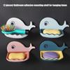 Modern Whale Shape Soap Holder For Bathroom Adhesive Mounting No Tools Required Plastic Waterproof Shelf Soap Dish
