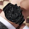 2/4PCS Men's Watch Set Business Trend Fashion Classic Three Eye Quartz Watch Bracelet Necklace Ring Set Perfect Gift