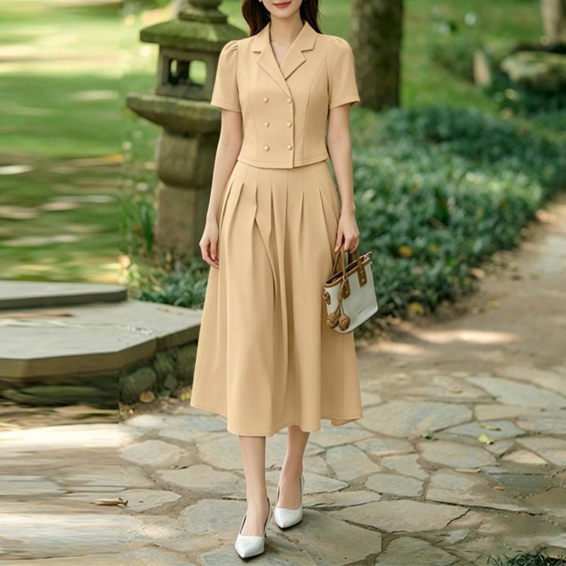 ZANZEA Women Short Sleeve Blouse and Midi Skirts Summer Two Piece Suit Sets
