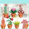 Exquisite Diy Mini Brick Plant Pot Model Kit Fun Plastic Building Blocks Toy