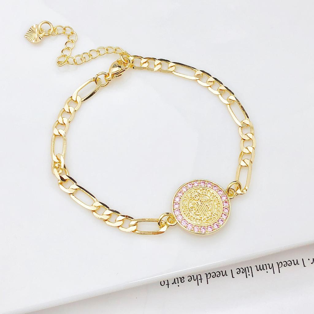Fashion Men Women Religious Figure Adjustable Bracelet High-Quality Party Gold-Plated Zircon Jewelry for Daily Wear
