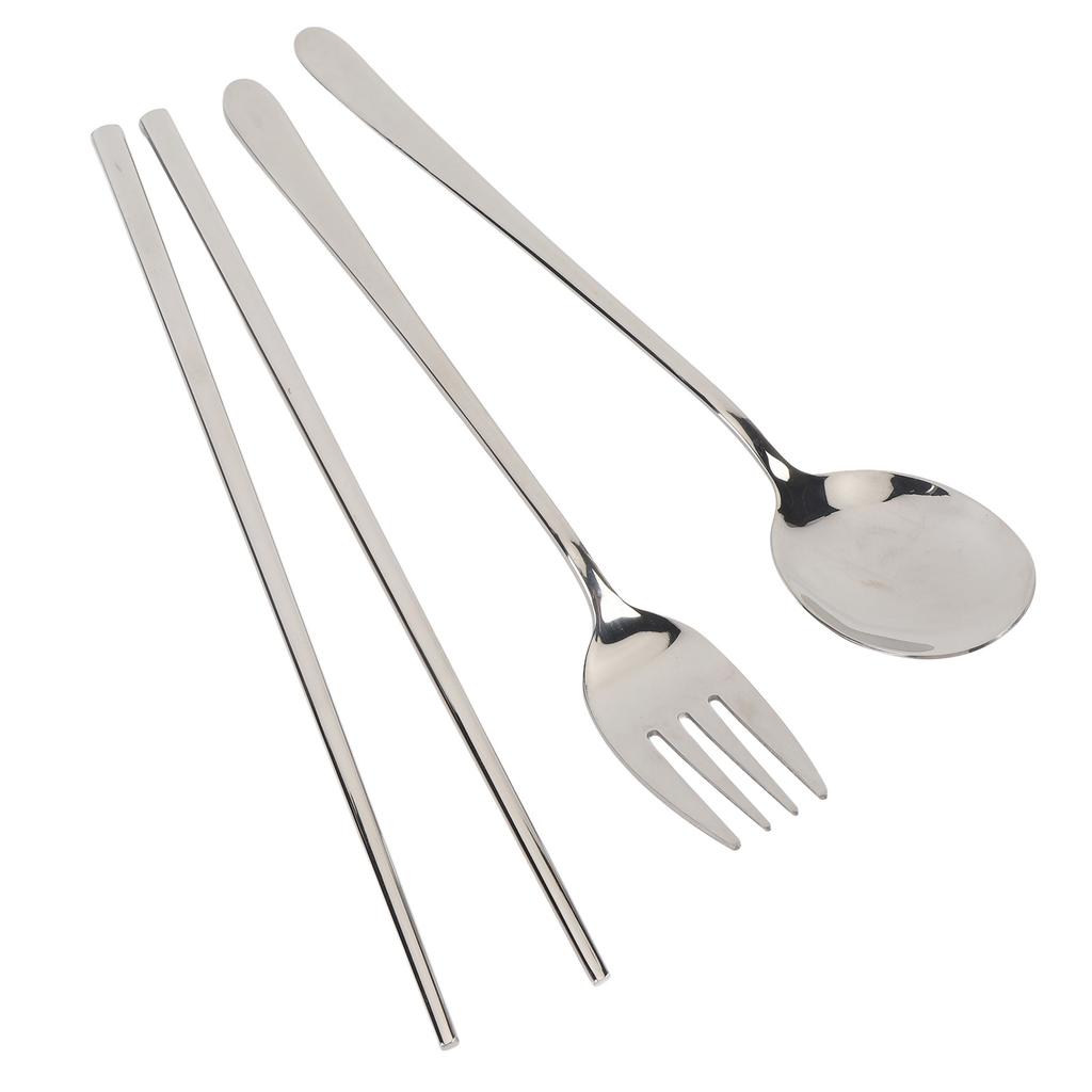 Bærbart bestikk med oppbevaringsboks 304 rustfritt stål skje gaffel spisepinner gjenbrukbart bestikksett fo