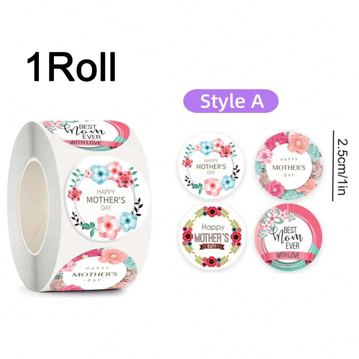 

500/1000Pcs Happy Mother s Day Sticker Candy Bag Flower Cake Boxes Gift Packaging Mother s Day Grateful Decorative Seal Stickers (as the picture,as picture)