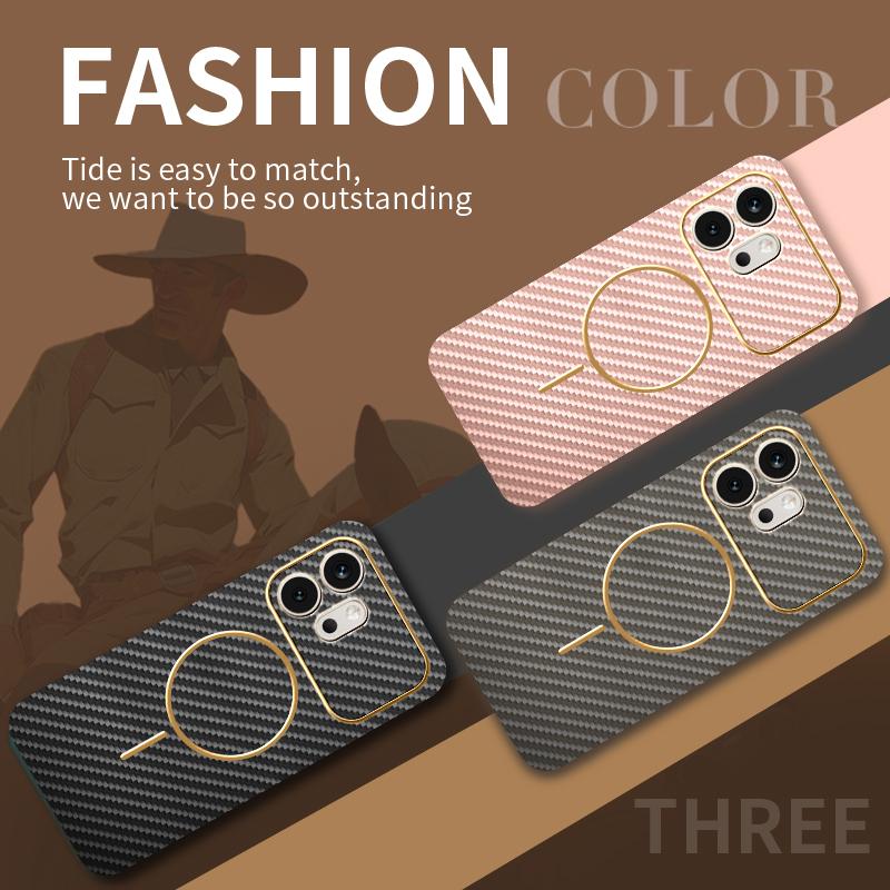 For Honor 600 600 Pro Electroplated Carbon Fiber Magnetic Fingerprint-resistant Shockproof Phone Case