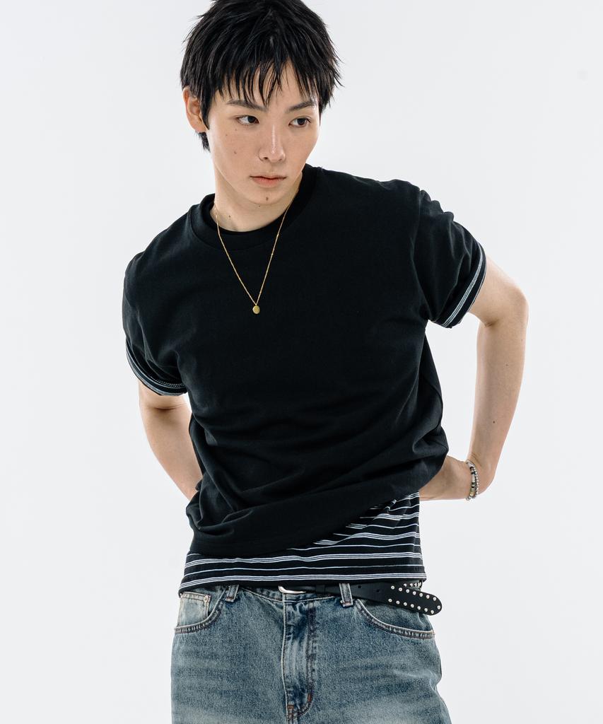 BASEMOMENT Bio Cotton Crop T-Shirt Black