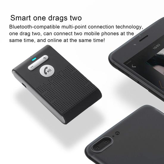 

Автомобильный Bluetooth-совместимый динамик Автомобильный комплект громкой связи Зажим для солнцезащитного козырька Беспроводной аудиоприемник Громкая связь Громкий музыкальный плеер Двойной микрофон