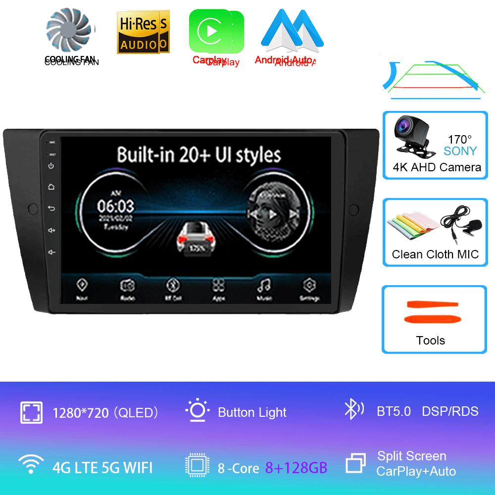 Android14 Carplay Auto For BMW E90 E91 E92 E93 3 Series Multimedia Car Radio Player WIFi+4G No 2din DVD Stereo Head Unit GPS DSP
