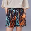 Li Ning All Over Print Abstract Pattern Drawstring Loose Sports Shorts Women shorts Earth-Gray AKSS018-1