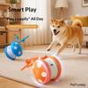 Smart Interactive Dogs Toy Balls Pets Dual-Wheel Spinning Electric Ball USB Rechargeable Soccer-Shaped Cat Toys With Tail String