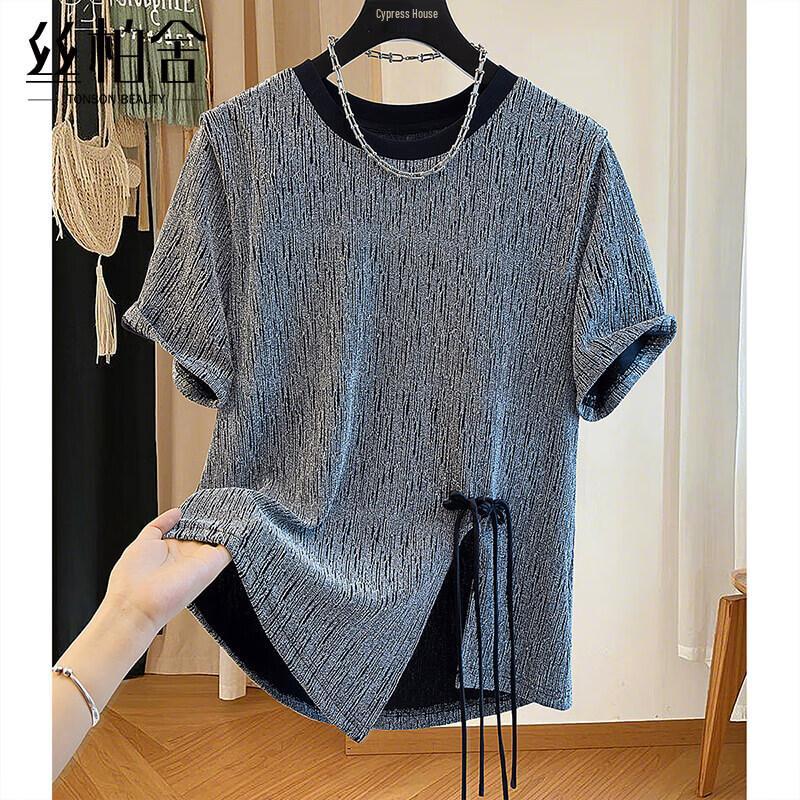 Sibaishe Women s Round Neck Slim Fit T-shirt L