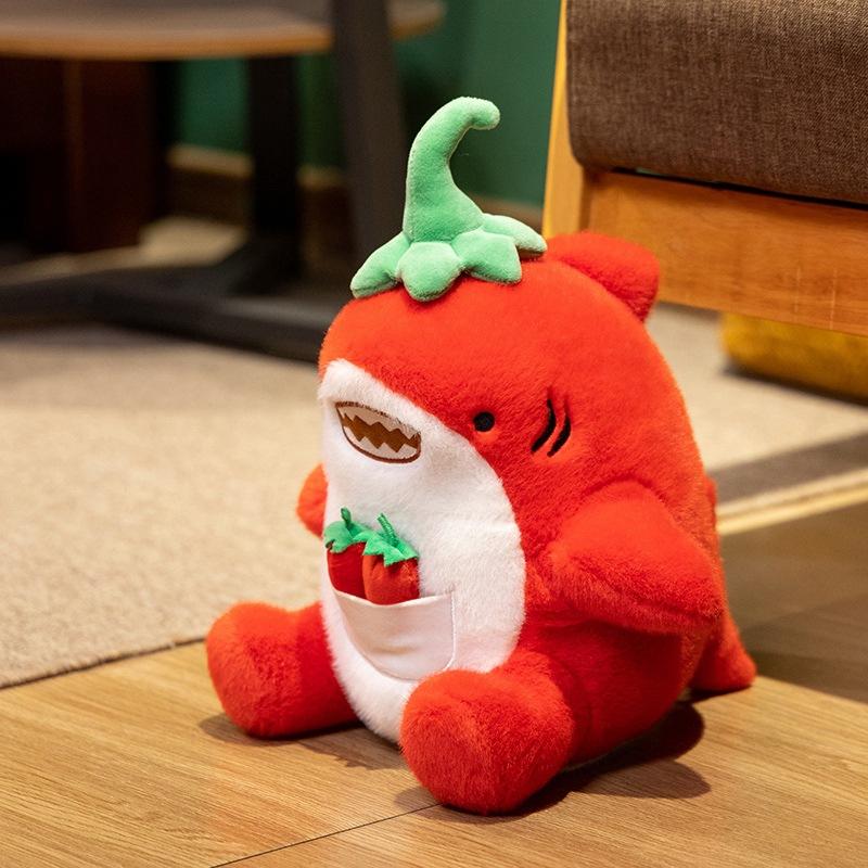 Creative Red Pepper Shark Doll Plush Toy Aquarium Shark Doll Children Accompany Soothing Doll