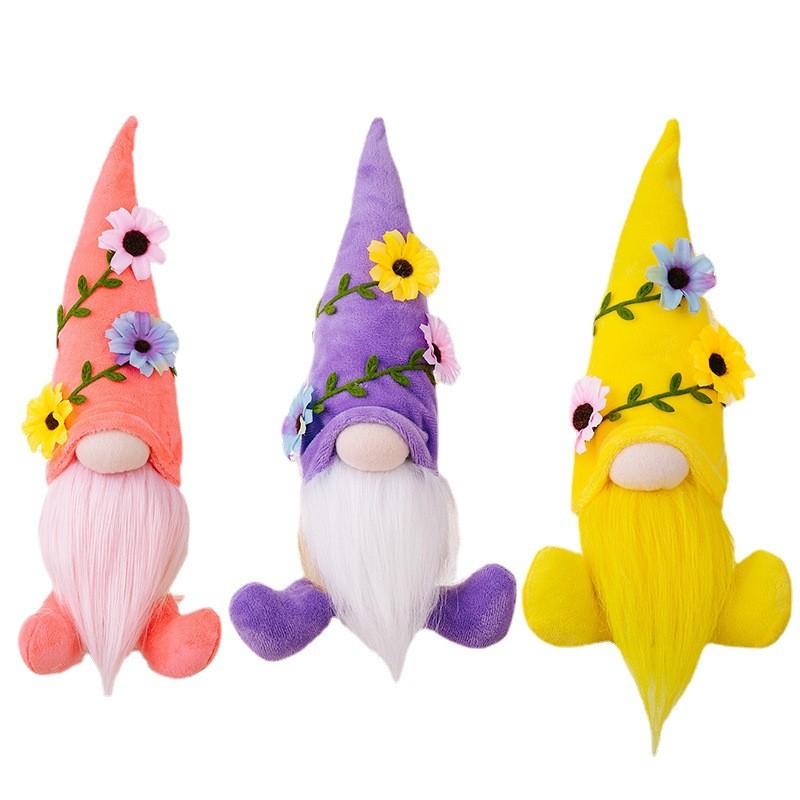 Charming New Summer Decorative Gnome Figurine With Sunflower And Face-free Design