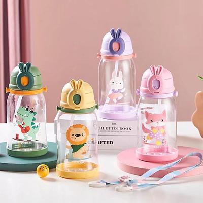 600ml Kids Water Sippy Cup With Straw Cartoon Leakproof Water Bottles Outdoor Use Lightweight To Carry Drinking Bottle Childrens Cup Drinkware