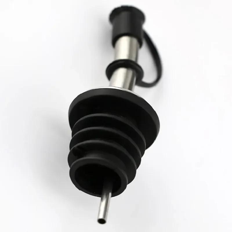 1PC Stainless Steel Oil Bottle Spout Pourer/Mouth with Stopper Flask Dry Red Wine Pot Bottle Cork Plug Olive Pourer Dispenser