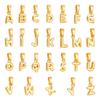 26Pcs 26 Styles Rack Plating Brass Charms Real 18K Gold Plated Long-Lasting Plated Cadmium Free & Lead Free Letter A~Z 9~11x3~8x2~3mm Hole: 5x2.5mm