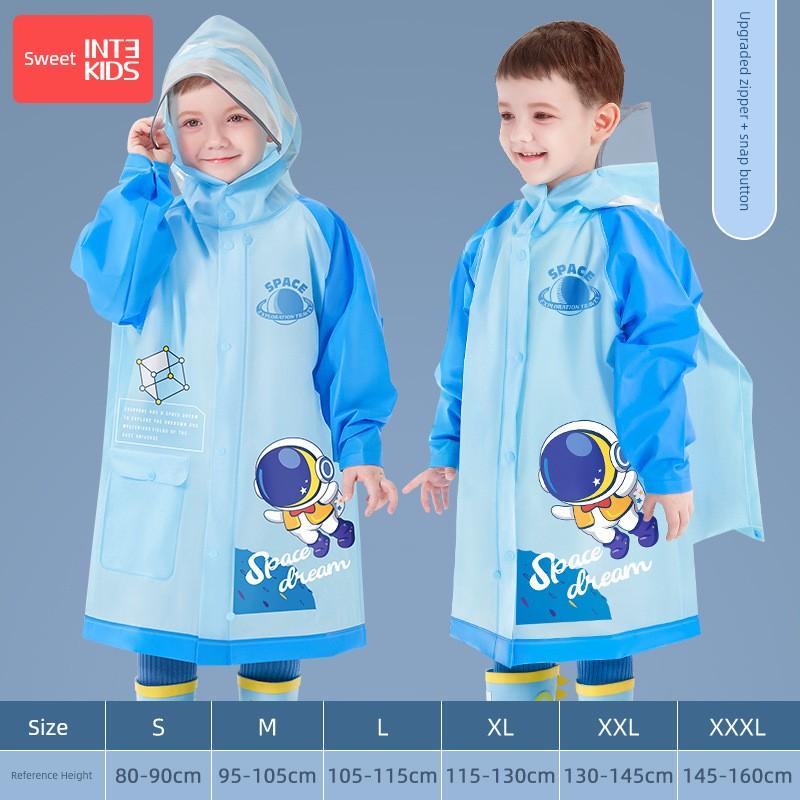 Children's Raincoat for Boys and Girls, Transparent Rain Poncho for Toddlers and Kindergarten Kids, Dinosaur Raincoat, Rain Gear