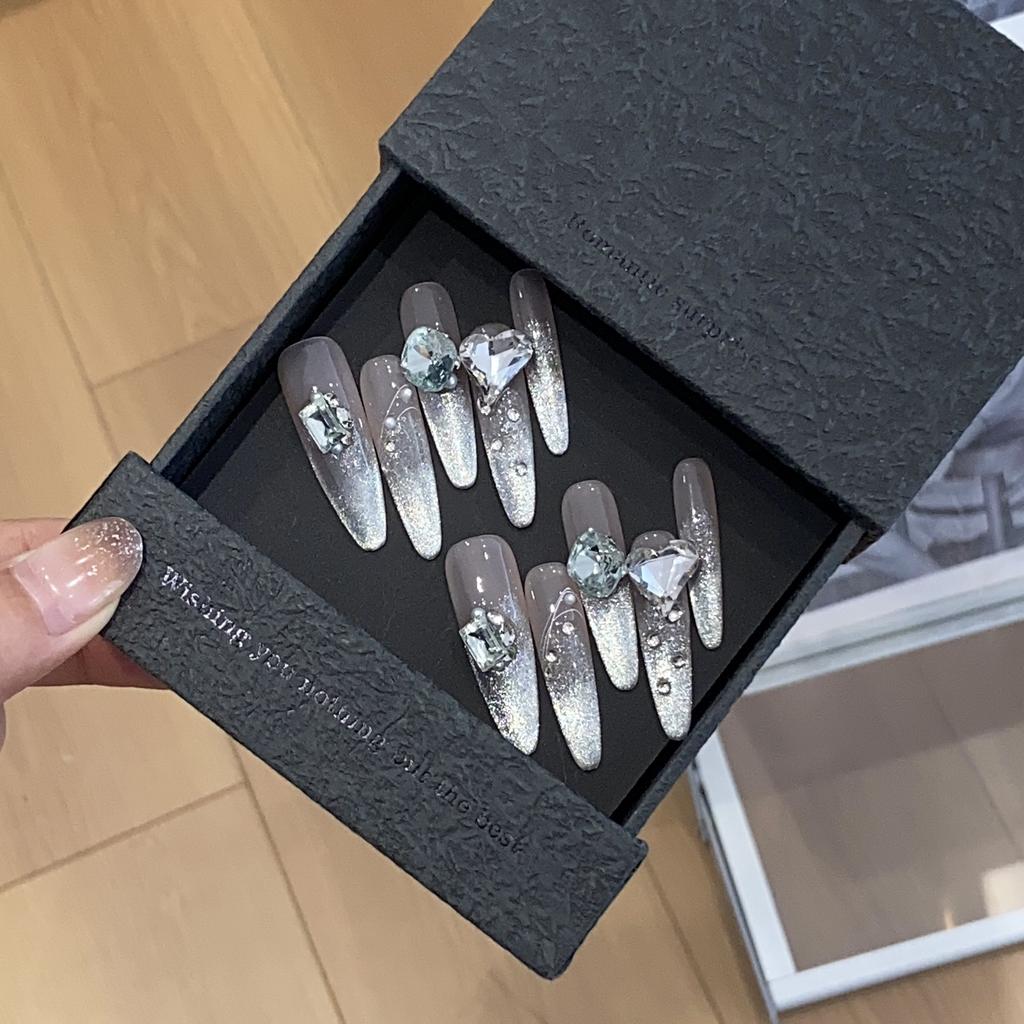 Buz-şeffaf Gradyan Flaş Kedi Gözü İnci Yığın Matkap Aşk Elmas Nane Yeşili Çıkarılabilir Zırh