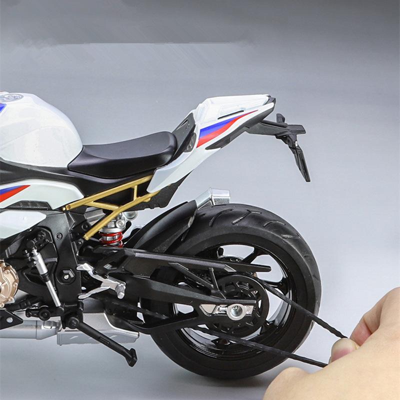 1/9 BMW S1000RR Alloy Racing Motorcycle High Simulation Metal Street Sports Motorcycle Model with Light Collection Children Toy Gift