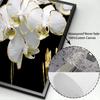 Luxury Plants White Flowers Wall Art Painting Picture Golden Art Canvas Poster Prints Nordic Flowers Art for Living Room Decor