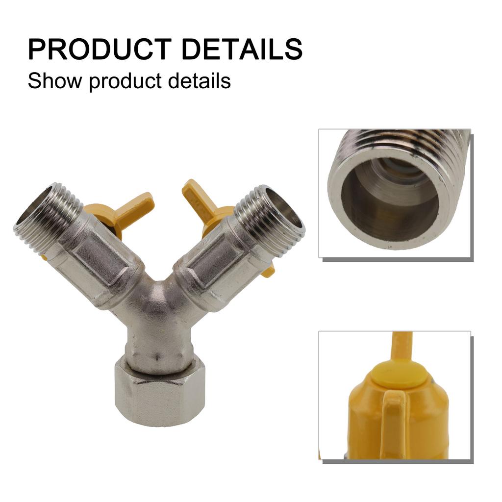 Gas Valve Connector Valve For Inlet Hose Multifunctional 3-way Adapter Distributor Double Switch Ball High Quality