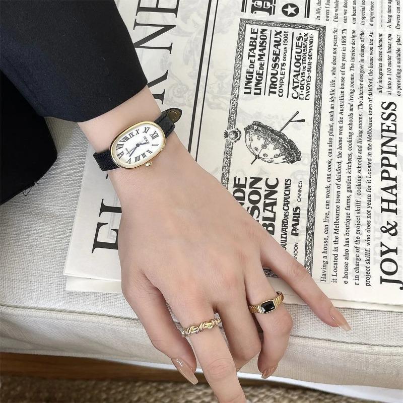 Women Quartz Watch Luxury Oval Tonneau Shaped Clock Vintage Roman Numerals Gold Sliver Steel Orologio Reloj Ladies Wristwatch