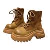 Fashion Platform Women's 2025 Autumn and Winter New Small Heightened Non-Slip Short Cylinder Boots Frosted Motorcycle Boots