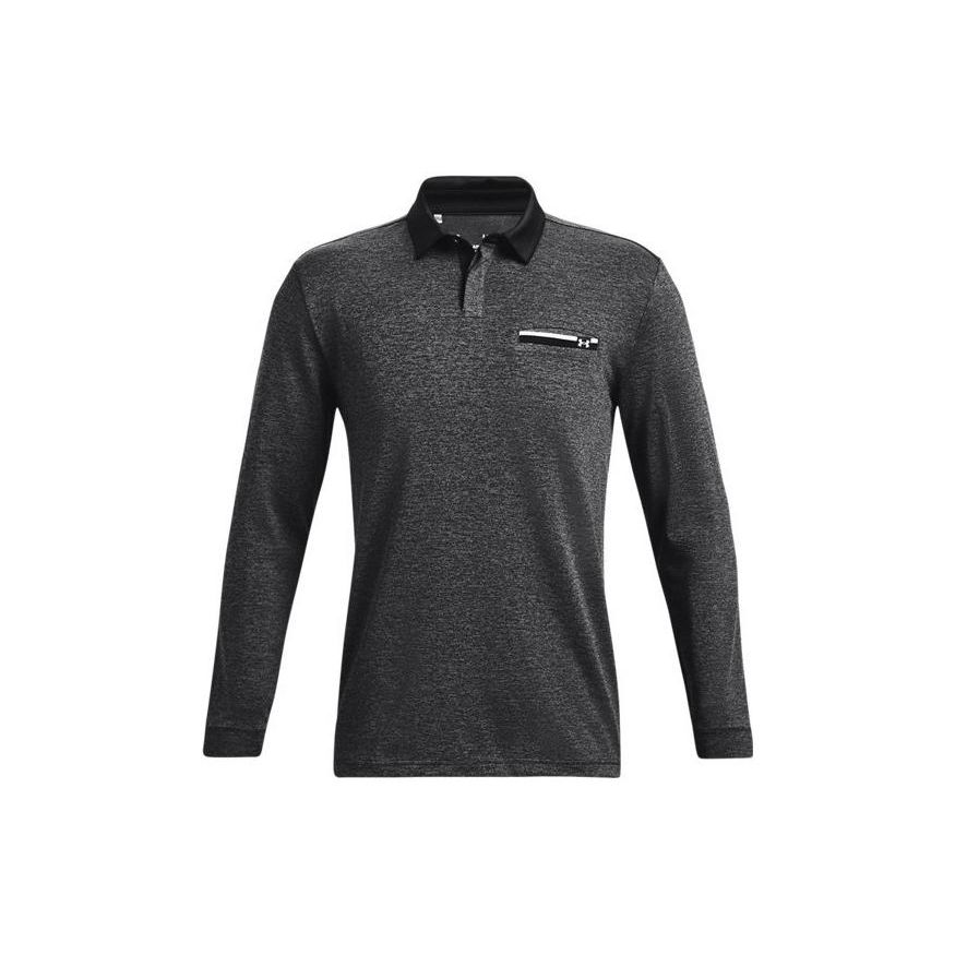 

Under Armour Playoff 2.0 Однотонное лого Спортивное поло с длинным рукавом Мужские топы Черный 1373687-001 M