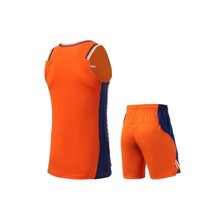 Li Ning Sports Basketball Series Lässiger Atmungsaktiver Basketball-Wettkampfanzug Herren Sportbekleidung Sonnenschein-Orange AATR009-2