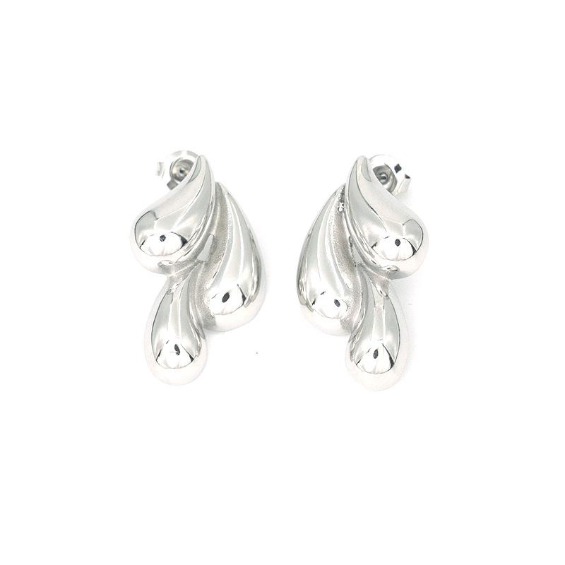 Stainless Steel Earrings European and American Jewelry 18K Gold Stud Earrings Real Gold Electroplated Versatile Ear Jewelry