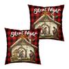 2Pcs Christmas Tree Pillowcase Santa Claus Snowman Pattern Zipper Invisible Lightweight Breathable Winter Pillow Cover