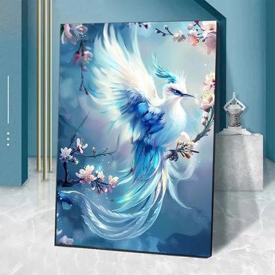 Neue, komplett runde, quadratische 5D-Diamantmalerei mit Vogel- und Phönix-Mosaik, Kreuzstickerei, Tier-Set, Bild, bestickt, Heimdekoration