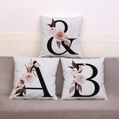 Kissenbezug mit floralem Alphabet Monogramm Kissen Familien-Dekokissenbezug Personalisierte Kissenbezüge Heimdeko 45x45