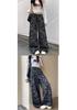 American High Street Retro Camouflage Wide-Leg Jeans, Women's Autumn High-Waist Loose Pants