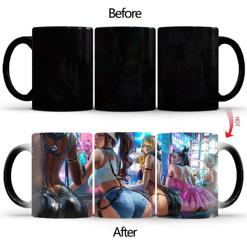 Creative Sexy Ass Magic Mug BSKT-071 Sublimation Tumblers Coffee Cup Ceramic Mugs Cups Color Change Cup Personalized Gifts Anime