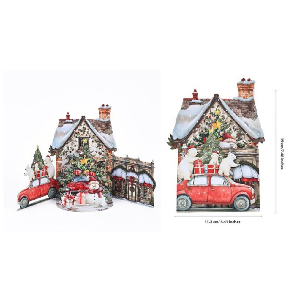 3D Cartoon Christmas Greeting Cards Multicolor 3D Christmas Card  Christmas Season