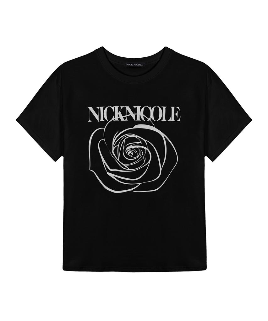 Nigaennikol Big Rose Sleeve Top_Black Silver