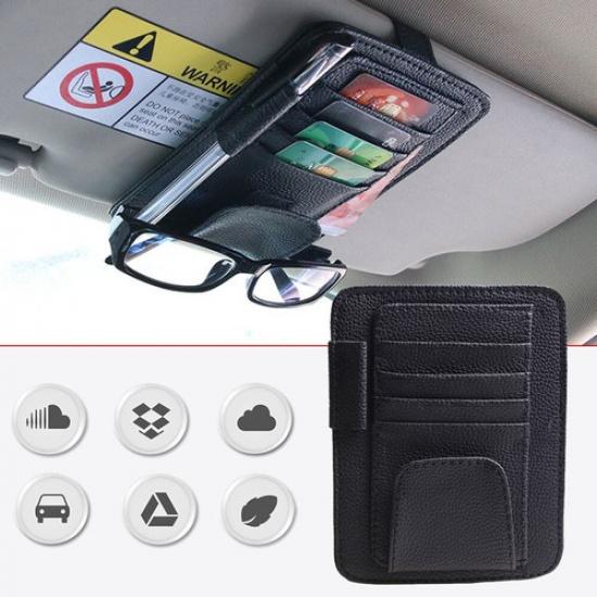 Universal Car Sun Visor Accessories Car Glasses Clip Cards Organizer Storage Bag