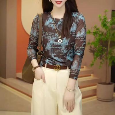 Design-sensuelle bedruckte Oberteile Neuer Stil Damenmode Temperament Vielseitiges Damen-T-Shirt