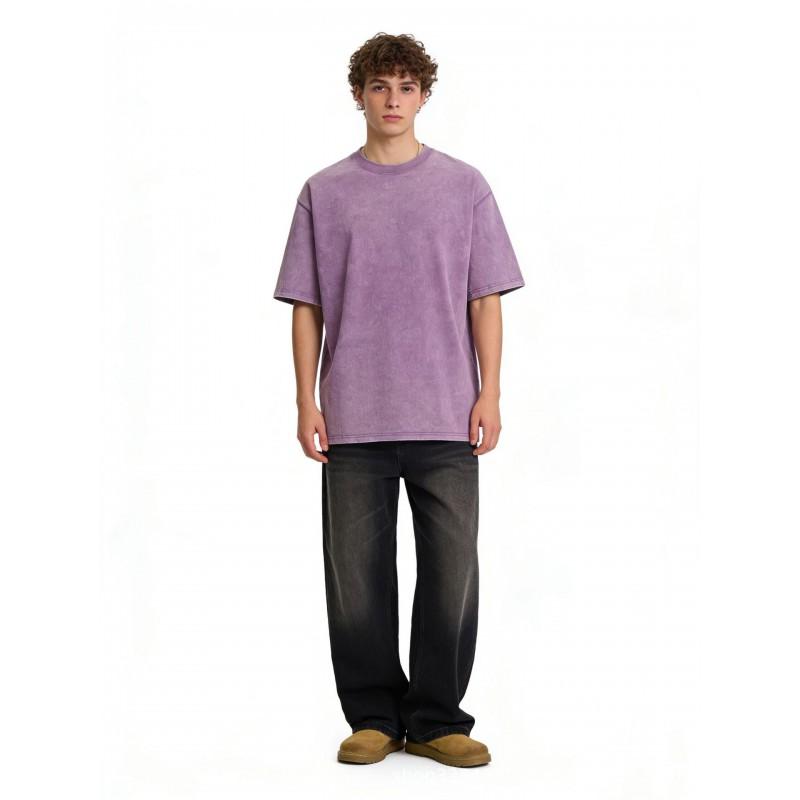 Premium Heavyweight 240g Cotton Washed Distressed Oversized Unisex T-Shirt Loose Fit Casual Tee