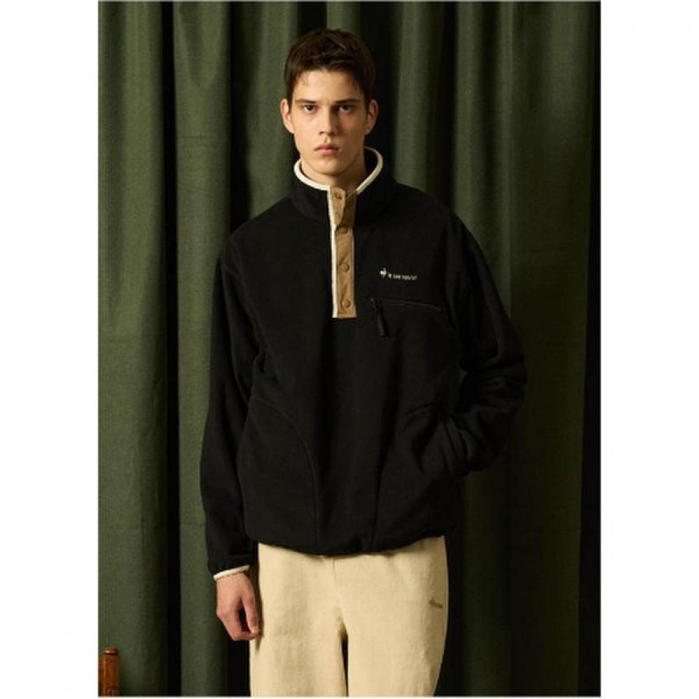 Le Coq Sportif Флис Плетеная смесь Свободный Полумолния Унисекс Qq423lfso3 MGR GREY/110 public 2XL