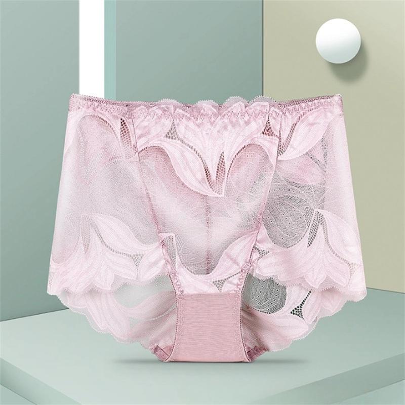 Women Panties Lace Briefs High Waist Underwear Female Intimates Mesh Breathable Underpants