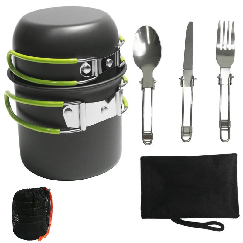 Portable Camping Cookware Set with Tableware