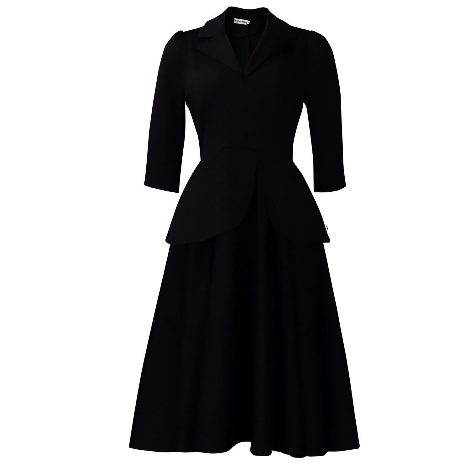 

European Autumn Fashion Women s Plus Size Dress with Three-Quarter Sleeves and Large Hem XXXL