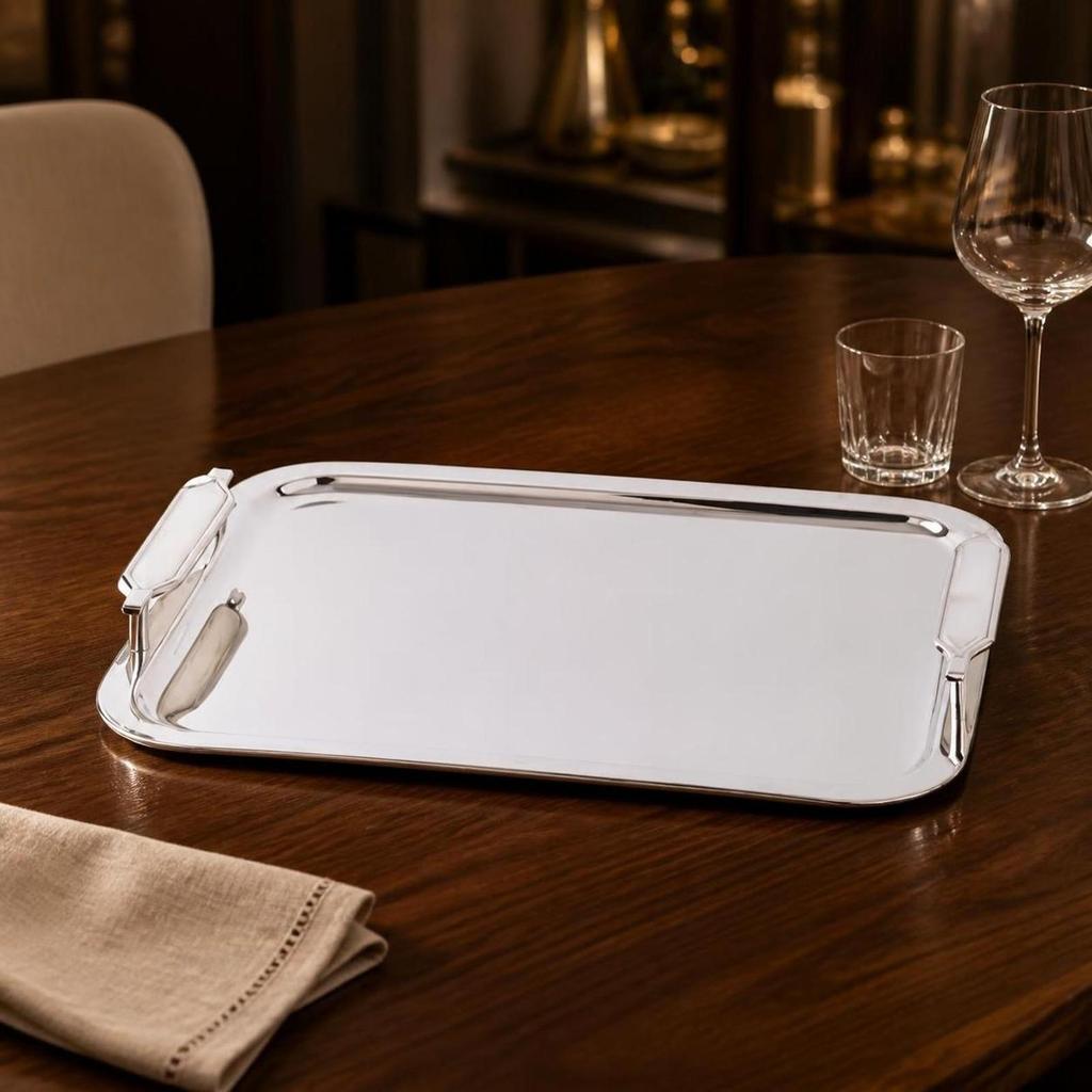 Metal Serving Tray with Handles Elegant Versatile