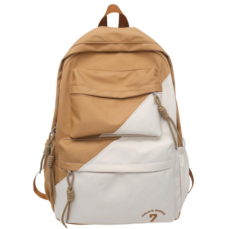 New Large-capacity Backpack Harajuku Ins Color Matching Junior High School Student Schoolbag Simple Niche Trendy Backpack