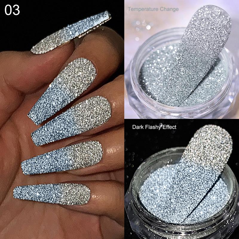 Poudre de diamant brisée chaude et explosive, poudre de sucre cristallisée, paillettes pour ongles, poudre rebondissante de diamants colorés pailletés