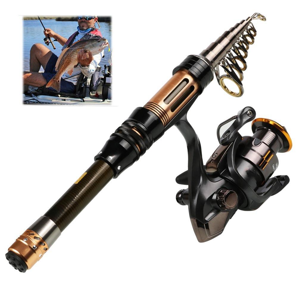 Sougayilang Protable Spinning Telescopic Rod and 13+1BB Spinning Reel Combos